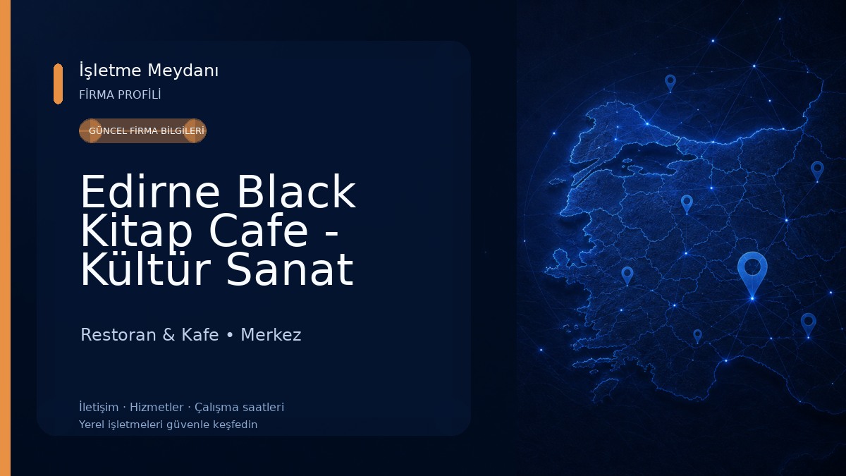 Edirne Black Kitap Cafe - Kültür Sanat Kafe 