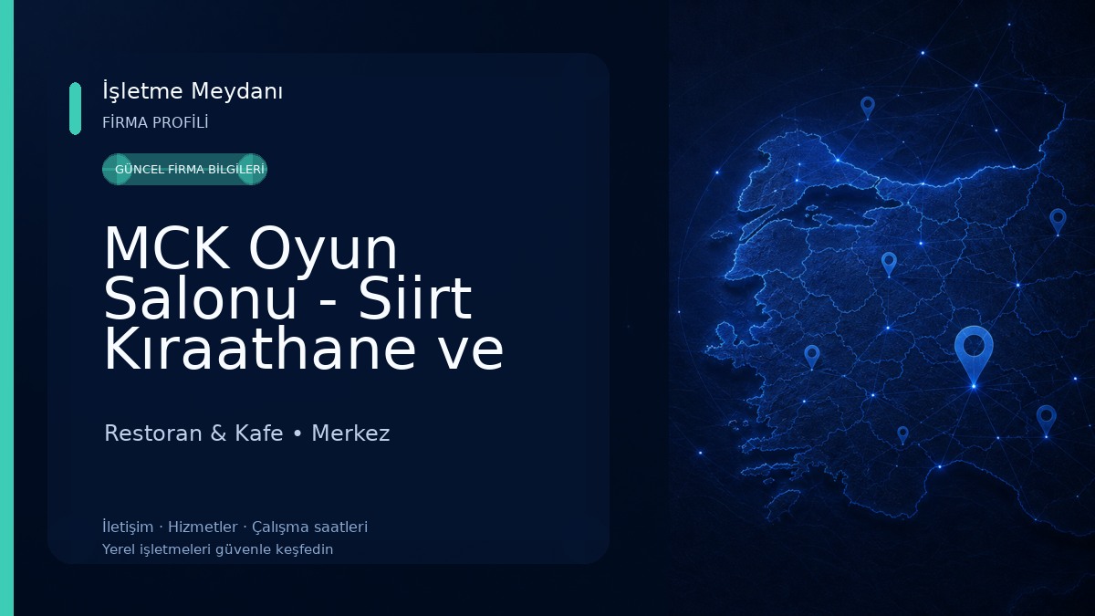 MCK Oyun Salonu - Siirt Kıraathane ve Okey Salonu 