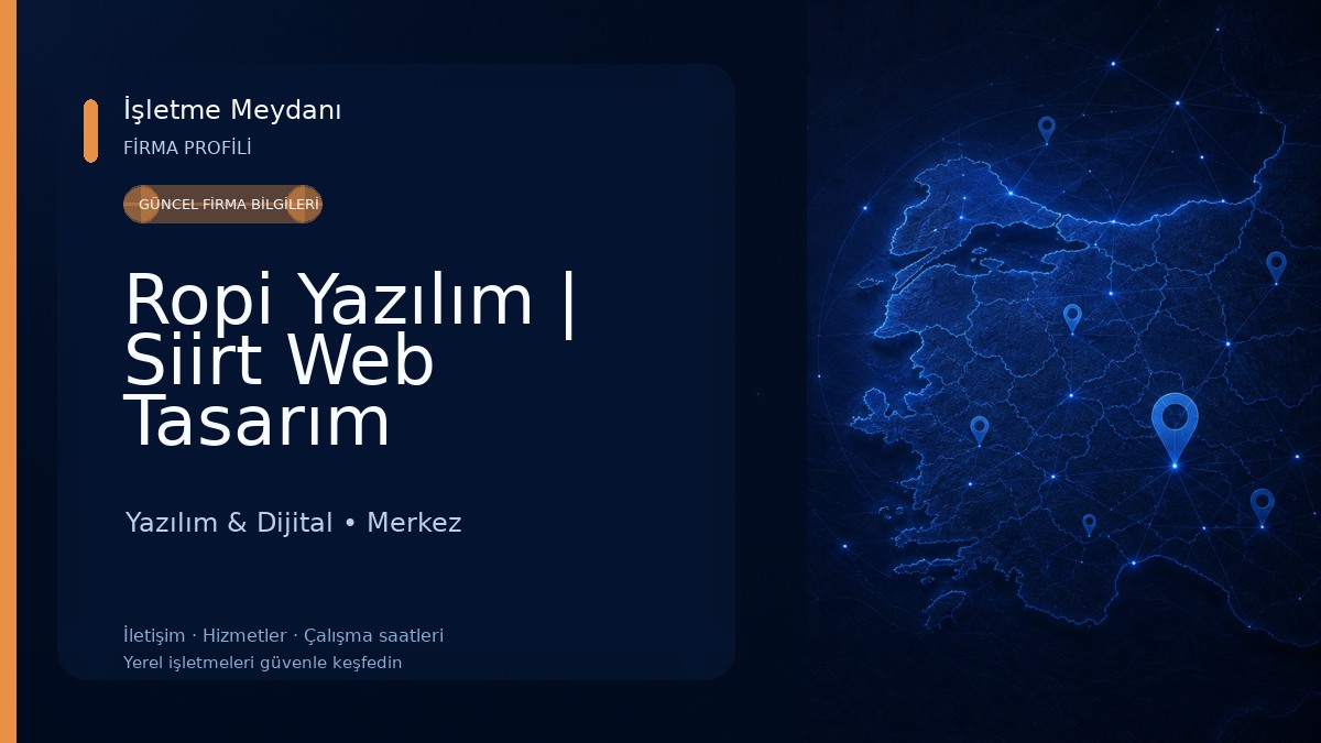Ropi Yazılım | Siirt Web Tasarım 