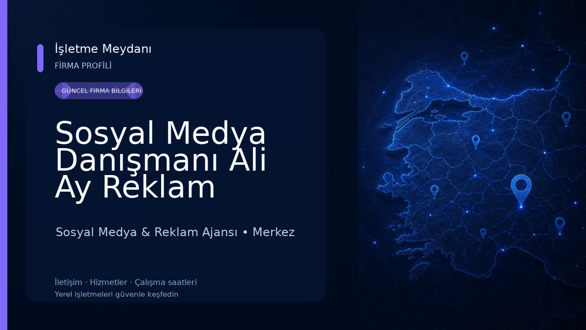 Sosyal Medya Danışmanı Ali Ay Reklam Sosyal Medya & Reklam Ajansı